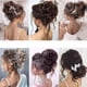 thumbnail image 5 of Seitruly Moños de pelo desordenados de fibra de alta temperatura, ajuste natural y hermoso para cualquier forma de cara, fácil de usar Cuidado del cabello marrón claro, 5 of 6