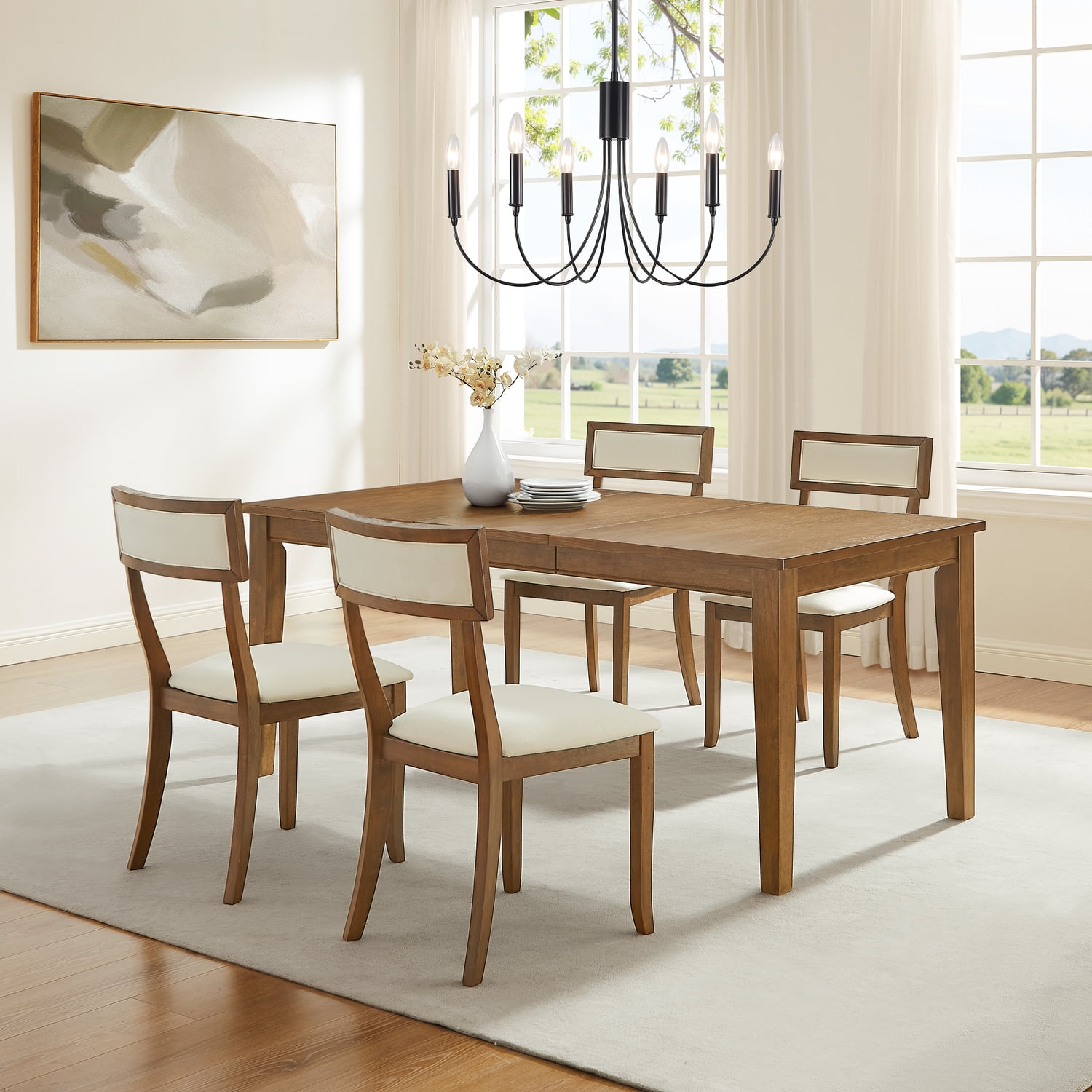 在庫処分　CHARLE SELIFIA クリアホワイトセット Crosley Furniture, 7 PC Dining Set, White Finish - Walmart.com