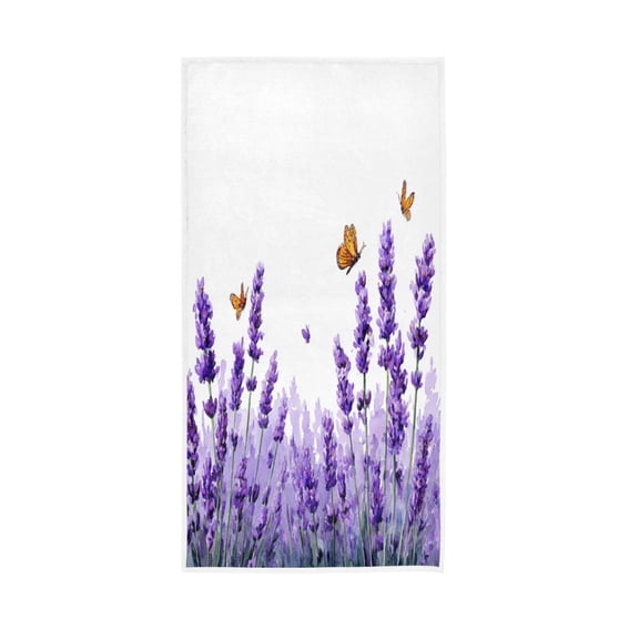 Towel 30x15 Inch Face Towel Hand Towel Bath Towels Hand Bath Towels Single-Sided Printed Towels, Lightweight, Breathable and Absorbent Lavender Butterfly