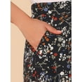 thumbnail image 5 of DARING DIVA Women's Floral Print A-Line Midi Skirt Skirts L Black Red, 5 of 6