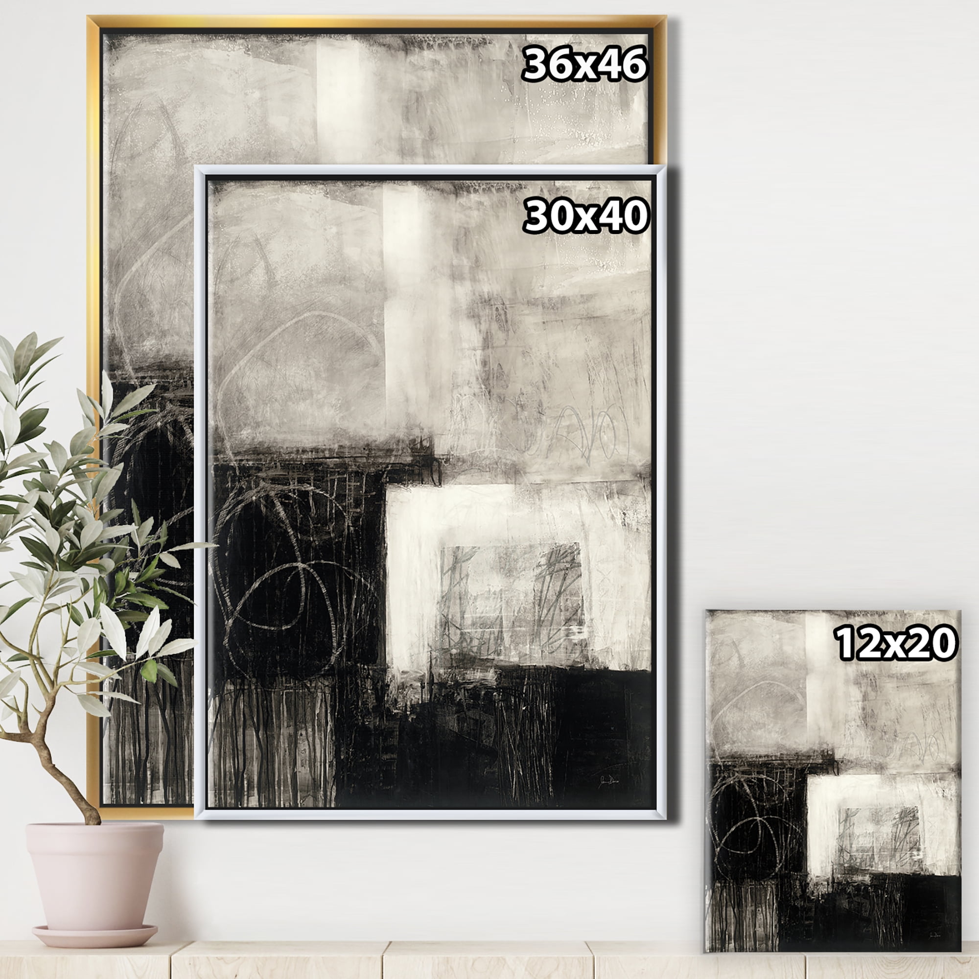 Designart ' A Geometric Day II ' MidCentury Modern Framed Canvas