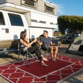 thumbnail image 5 of DEORAB Outdoor Rugs Waterproof Plastic Straw Mat 5'x8' Reversible for RV Patio Deck Beach Red & Grey, 5 of 8