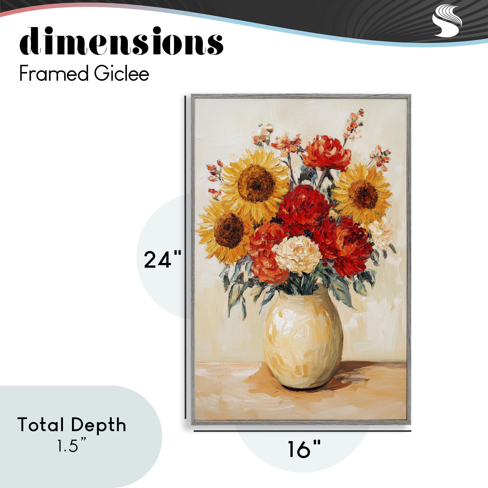Charming Bouquet of Fall Gray Framed Giclee Art, design by Petal Prints Design