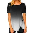 thumbnail image 2 of Aloohaidyvio Tops,Fashion Woman Causal Round Neck Printing Blouse Short Sleeve T-Shirt Summer Tops, 2 of 4