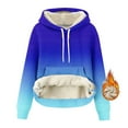 thumbnail image 6 of Winter Outfits Womens Hoodies with Pocket Sherpa Fleece Lined Thick Warm Hooded Sweatshirt Pullover Thermal Tops (S, Blue|Gradient), 6 of 7