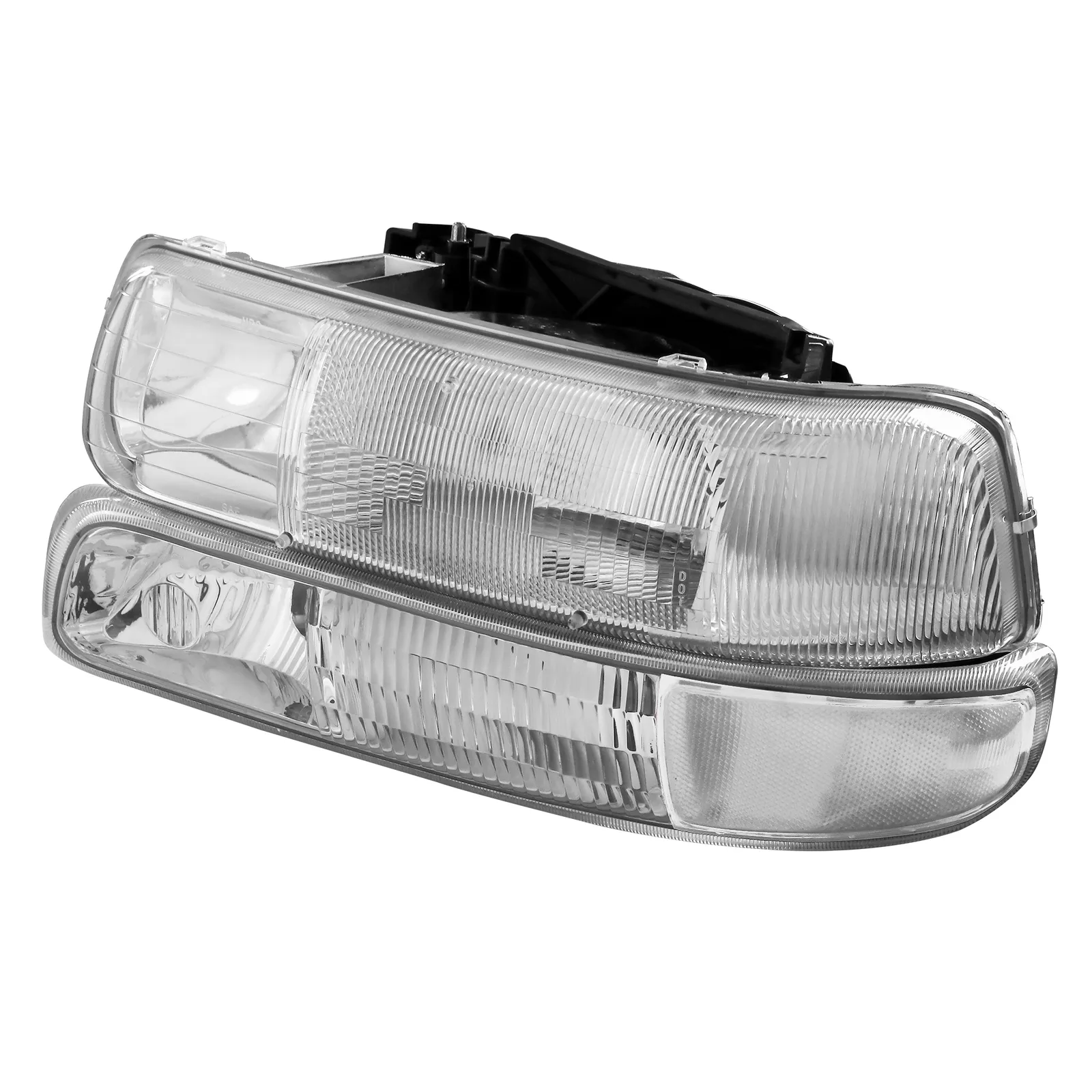 MOSTPLUS Pair Chrome Headlights Assembly for 99-02 Chevy Silverado 00-06 Suburban 1500 2500