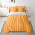 thumbnail image 3 of Castle Fairy Minimalism Vertical Strip 7-Piece Twin Bedding,Abstract Linear Pattern Bedding Comforter Set,Mustard Yellow Rust Red,Reversible, 3 of 7