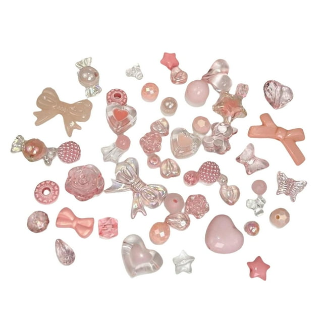 acrílicas transparentes, lazo redondo de , mariposa, Color , sueltas a granel para accesorios para el cabello, , Rosado Gloria Abalorios Acrílicos Surtidos
