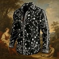 thumbnail image 5 of Yaoyar Mens Hawaiian Floral Long Sleeve Shirt Tropical Button Down Printed Aloha Shirts Wedding Beach Vacation with Pocket, 5 of 5