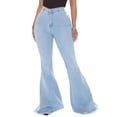 thumbnail image 1 of Calzi Solid Color Jeans for Women High Waist Bell Bottoms Denim Flare Stretch Jean Pants, 1 of 2