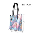 thumbnail image 2 of Tote Bag Aesthetic leather Handbags with Zipper for Women Travel Shoulder Bags Purses with compartment. Cute Little Mermaids, 2 of 6