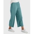 thumbnail image 5 of Hanes Originals Women's French Terry Wide Leg Cropped Pants Cactus XS, 5 of 7