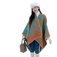 thumbnail image 5 of KuKuzhu Thick Shawl Poncho Open Front Cardigan Ruana Cape Knit Scarves Blanket Oversized Sweaters Winter Cloak, 5 of 7