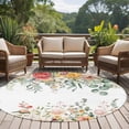 thumbnail image 4 of Round Area Rug 7 Ft, Spring Floral Washable Non-Slip Circle Carpet for Living Room/Bedroom, Watercolor Roses Eucalyptus Leaves Botanical Low-Profile Large Runner Mat Collection Rugs for Indoor, 4 of 8