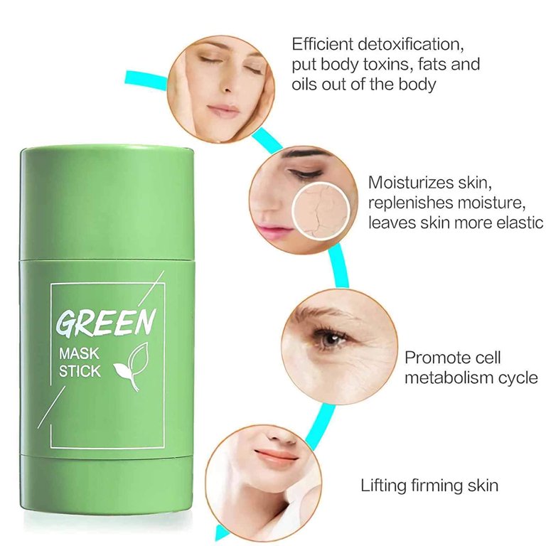 Green Tea Mask Stick Facial Cleansing Oil Acne Blackhead Control Deep Clean  Pore