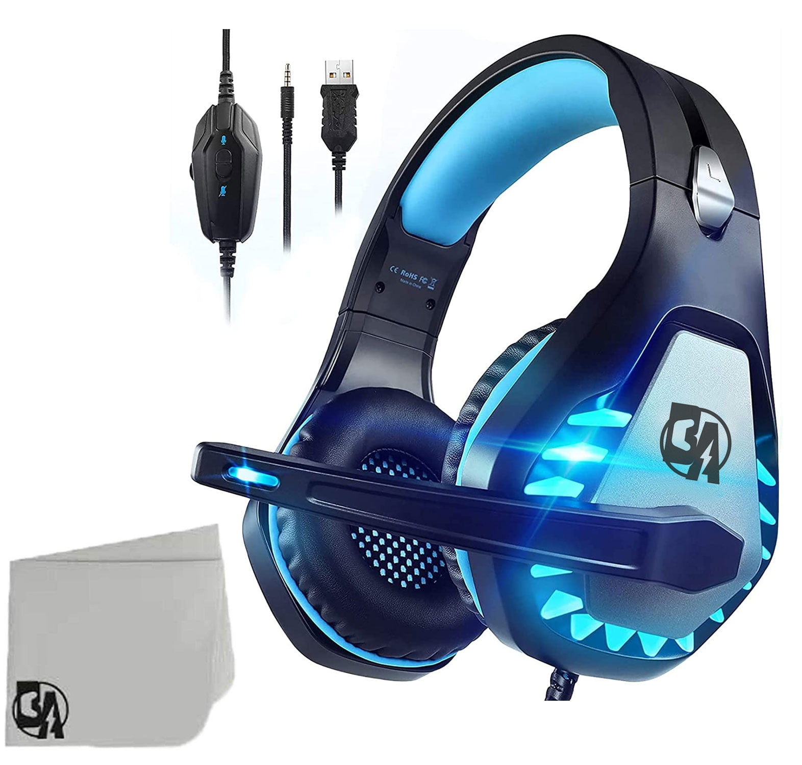 BOLT AXTION Gaming Headset with Microphone for PC PS4 Headset Xbox One Black Blue