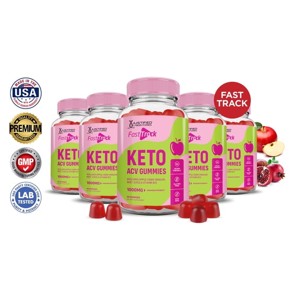 (5 Pack) Fast Track Keto ACV Gummies 1000MG Dietary Supplement 300 Gummys