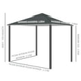 thumbnail image 3 of Outsunny Pavillon de Terrasse 10 Pieds x 10 Pieds pour l'Extérieur, Abri avec Auvent, Gris Foncé, 3 of 10