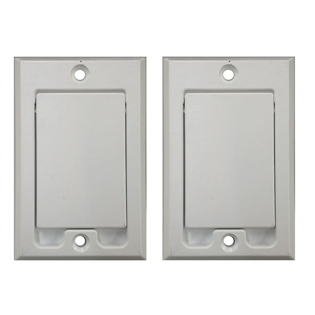 (2) Central Vacuum Square Door Inlet Wall Plate White for Nutone Beam