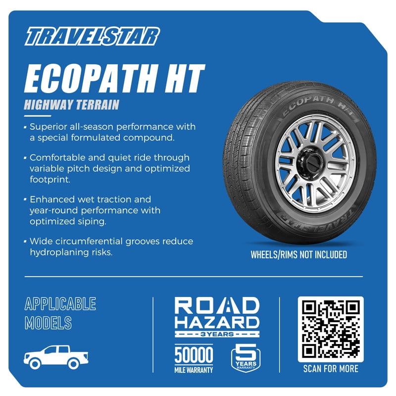Travelstar Ecopath HT LT265/75R16 LT265/75/16 10 Ply Load Range E 123/120R Highway Light Truck Tire(No Rim)