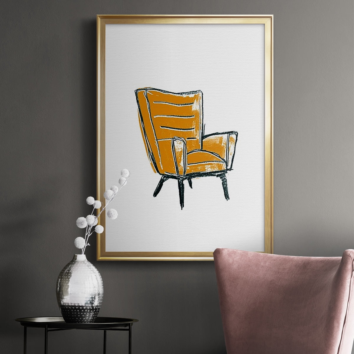 Take a Seat III Premium Framed Print, in Gold, Black, or Silver - Ready to Hang