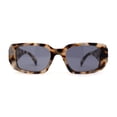 thumbnail image 1 of Unique Diamond Bevel Cut Mod Rectangle Plastic Sunglasses Beige Tortoise Black, 1 of 4