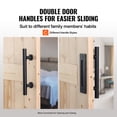 thumbnail image 6 of KFFKFF 42" x 84" Barn Door Hardware kit, Barn Door Track, Spruce Wood Panelled Slab, Sliding Door Hardware kit, Smoothly and Quietly -Heavy Duty Sturdy, Barn Door Kit with 8-in-1 Floor Guide, 6 of 9