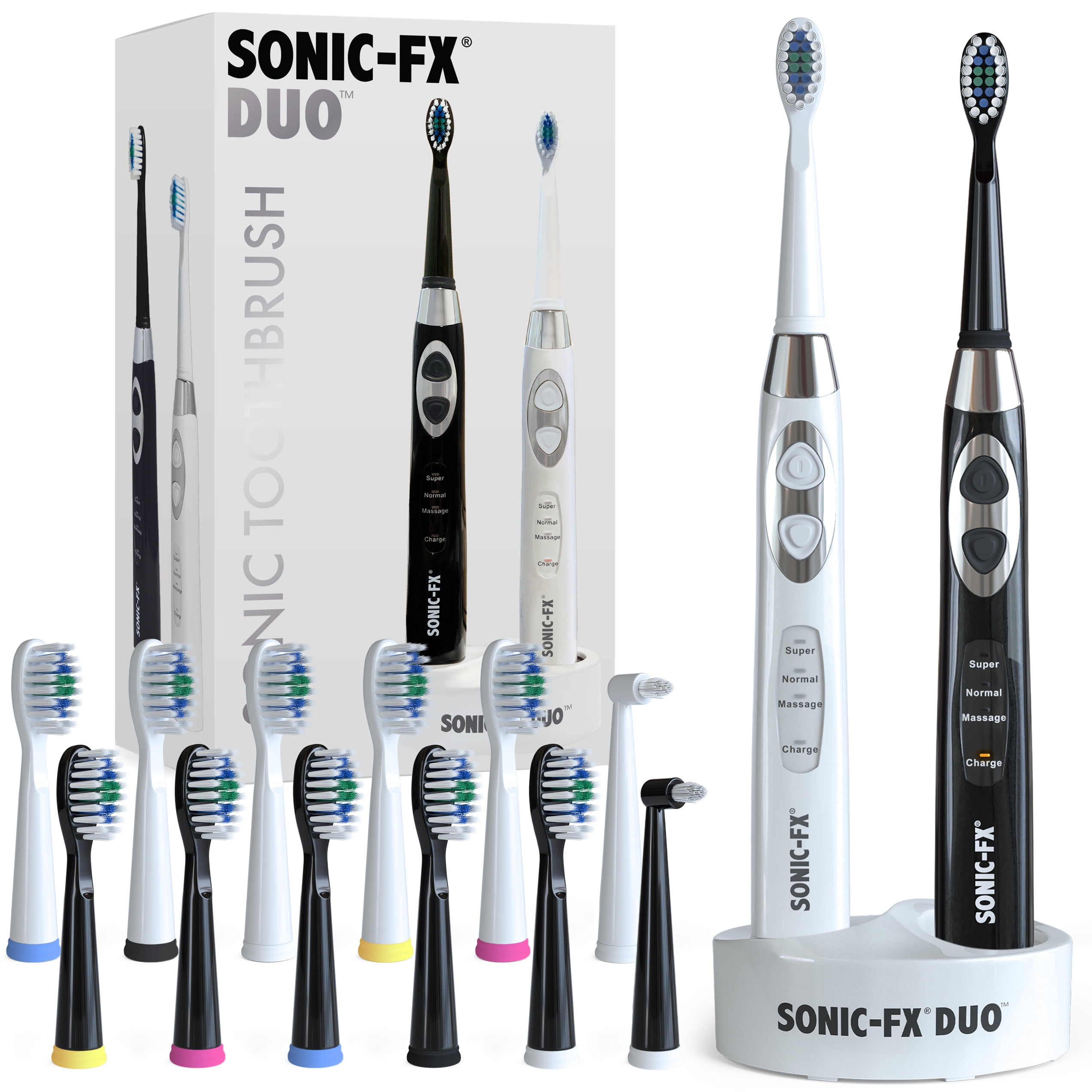SonicFX Duo Electric Toothbrush w/ 14 Brush Heads + 2 Interdental, 3