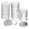 thumbnail image 1 of Uxcell 30pcs Soportes de Monedas Redondos Acrílicos Transparentes Cubiertas de Cápsulas de Plástico Contenedor de Colección de Monedas 20mm, 1 of 6