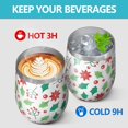 thumbnail image 4 of Christmas 12oz Stainless Steel Insulated Wine Tumbler with Lid and Straw – Double Wall Vacuum Mug for Hot & Cold Drinks, 304 Steel Interior, Sweat-Free Design, 4 of 5