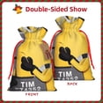 thumbnail image 2 of Pofeuu Minions Print Christmas Gift Bag, Burlap Drawstring Pouch with Kraft Paper Card for Holiday, Party, and Birthday Wrapping-Small, 2 of 7