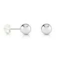 thumbnail image 2 of Tilo Jewelry 14K White Gold Polished Ball Stud Post Earrings with Comfortable Silicone-backs | 4mm | Classic Everyday Earrings | Women, Men & Unisex, 2 of 7