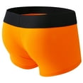 thumbnail image 3 of Maoxin Mens Underwear Boxer Briefs Sexy Solid Classic Cotton Comfortable Breathable Sexy Boxers Briefs Men's Boxer Briefs Orange M, 3 of 4