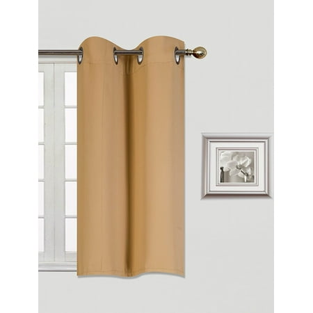 K54 Gold 1 Panel Silver Grommets Kitchen Tier Window Curtain 3