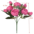 thumbnail image 2 of Paquete de 2 flores artificiales de peonía artificial, ramo , decoración de para , rosa y rojo rosa, 2 of 9