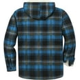 thumbnail image 2 of SPEEDRUN Mens Flannel Hoodie Plaid Jacket Fleece Sherpa Lined Full Zip Up Sweatshirt Winter Hooded Shirts Coat with 4 Pockets Blue XL, 2 of 5