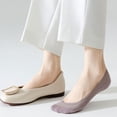 thumbnail image 4 of Fengqque No Show Socks for women Non Slip Low Cut Thin Silky Dress Footies Liner Invisible Socks Flats Loafers Sneakers Purple Free Size, 4 of 8