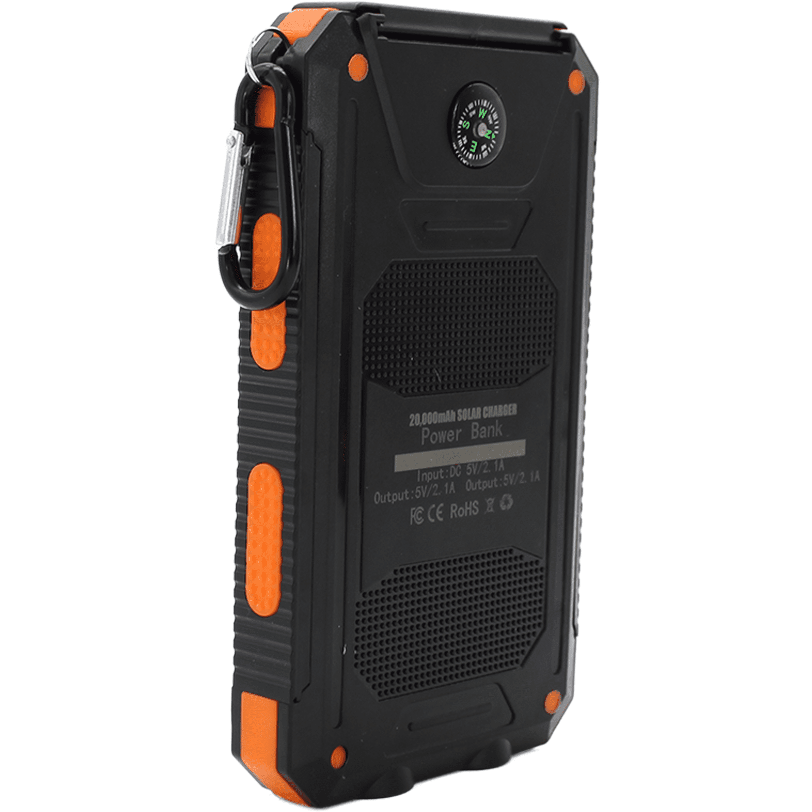 Jaspertronics Portable Solar Panel Power Bank 5V 2.0A with Compass - Durable, Lightweight for Camping, Travel, and Emergency Use - 1 Unit per pack