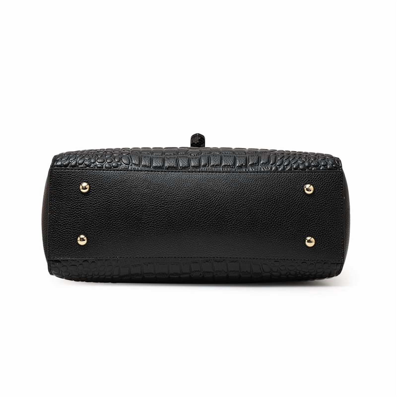 Genuine leather crocodile snake-print women's handbag 2025 detachable shoulder strap large capacity single shoulder strap