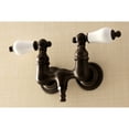 thumbnail image 3 of Kingston Brass AE35T5 Aqua Vintage 3-3/8 Inch Wall Mount Tub Faucet, Oil Rubbed Bronze, 3 of 4