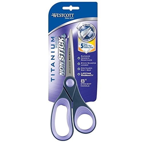 Westcott Titanium Bonded Non Stick Scissors, Purple, 8\"