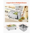 thumbnail image 2 of KFFKFF 3-Section Electric Food Heating Station, 17QT Capacity, 1200W, Adjustable Temp 86-185°F, Professional Grade Stainless Steel Countertop Buffet Server for Catering, 2 of 9