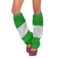 thumbnail image 2 of Uaswgudfs Women's Y2K Carnival Leg Warmers with Glitter, Festival Stretchy Knee High Socks for Costume Party Dance Green, 2 of 4
