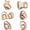 Rose Gold, variant on 6 Pcs 18K Gold Plated Teeth Grillz Caps Vampire Fangs Top Tooth Single Grills for Your Teeth Hip Hop Accessory