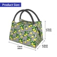 thumbnail image 2 of Yiaed Lemons on Striped Print Lunch box lunch bag Portable Insulated Lunch Box for Women Men Cooler Tote Bag with Front Pocket for Work Picnic Travel, 2 of 6