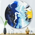 thumbnail image 2 of Designart 'Abstract Blue and Yellow Waves' Modern Circle Metal Wall Art 29x29 - Disc of 29, 2 of 5