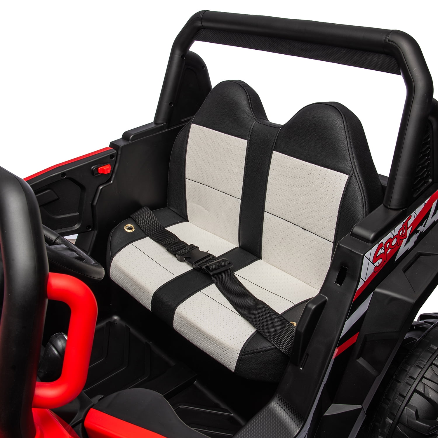 CIPACHO 12V Powered Ride Ons for Kids, Drive Electric Buggy Car with 2.4G R/C, Seat Belt Four Wheel Absorber, Red