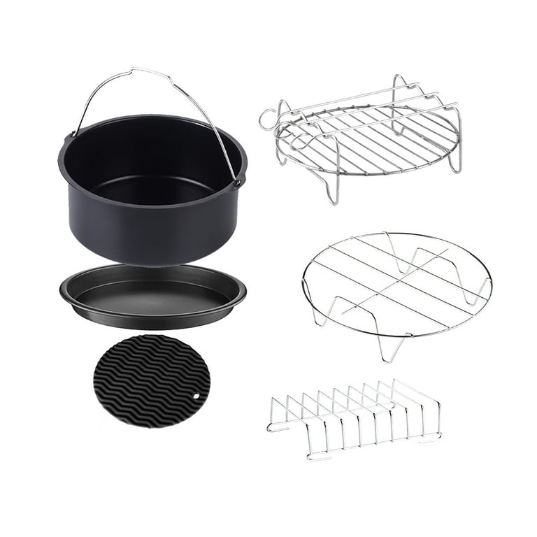  8 Inch Air Fryer Accessories Set of 10 for 3.5Qt-5.8Qt Phillips  Nuwave Gowise Gourmia Ninja Dash Air Fryer, with Egg Bites Mold, Pizza Pan,  Cake Barrel, Skewer Rack, Silicone Mat, Air