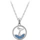 thumbnail image 1 of Collar de cola de sirena para adolescentes, collar de plata de ley 925 con colgante de circonita cúbica blanca y azul, regalo de sirena para niñas., 1 of 5