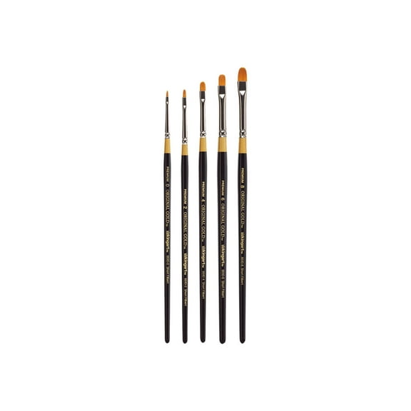 Kingart, Original Gold 9510 Short Filbert Series, Premium Golden Taklon Artist Brushes, All Ages
